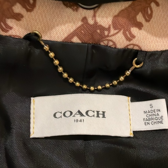 Coach Horse & Carriage Print Jacket with removable shearling collar - Picture 2 of 3